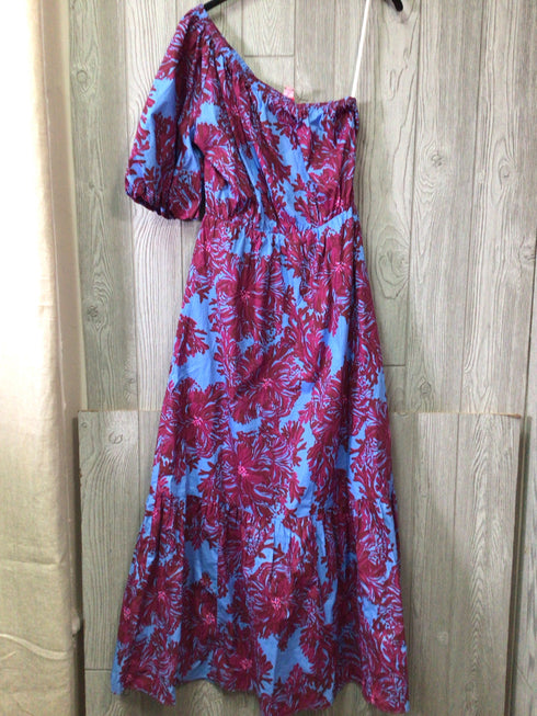 Lilly Pulitzer Dress Zelalynn One Shoulder Abaco Blue Size 6 New